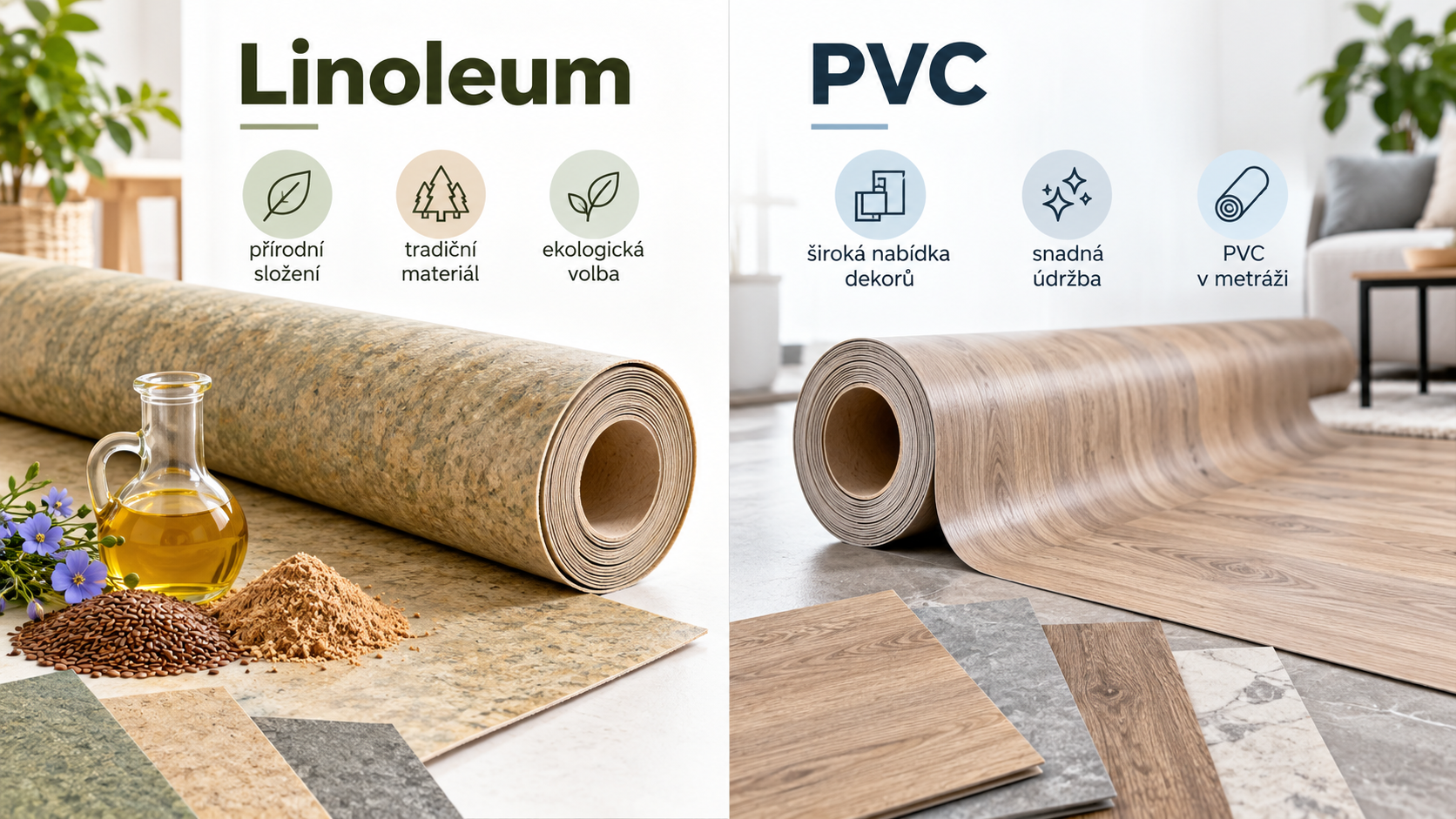 Linoleum a PVC_ přírodní vs moderní volba